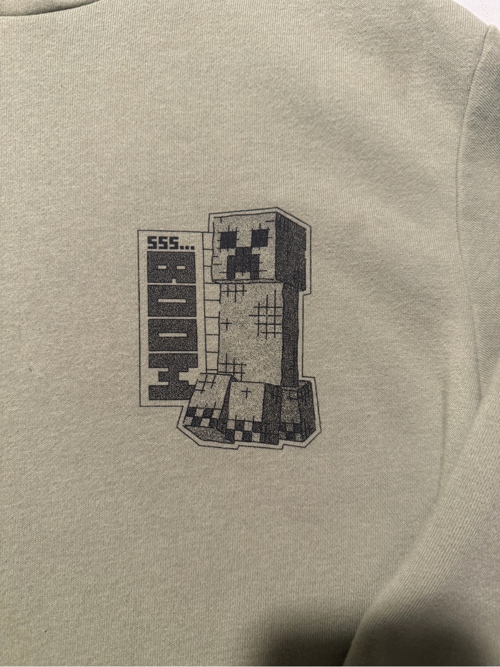 Minecraft Creeper Graphic Sweatshirt - army green